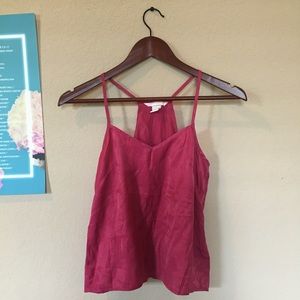 H&M pink satin cami tank top